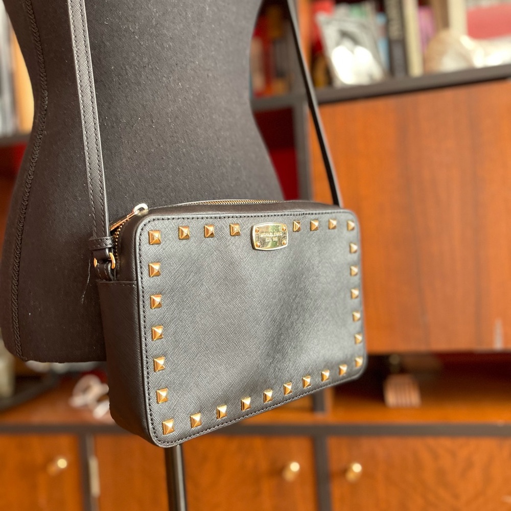 Michael Kors Black Studded Crossbody
